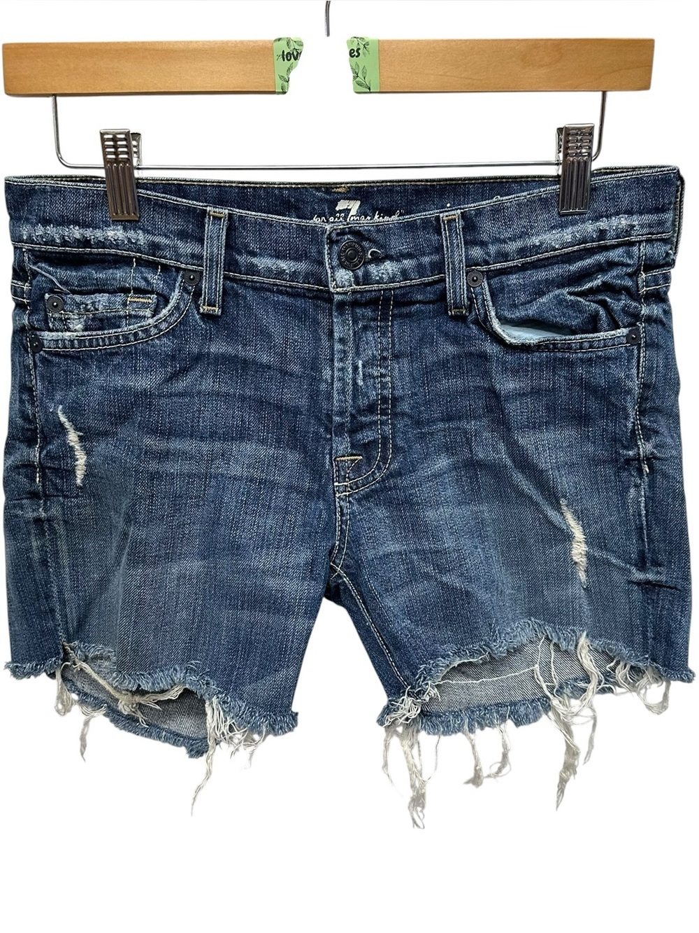 7 for all mankind cut off jeans shorts Josefina women’s size 25 grunge